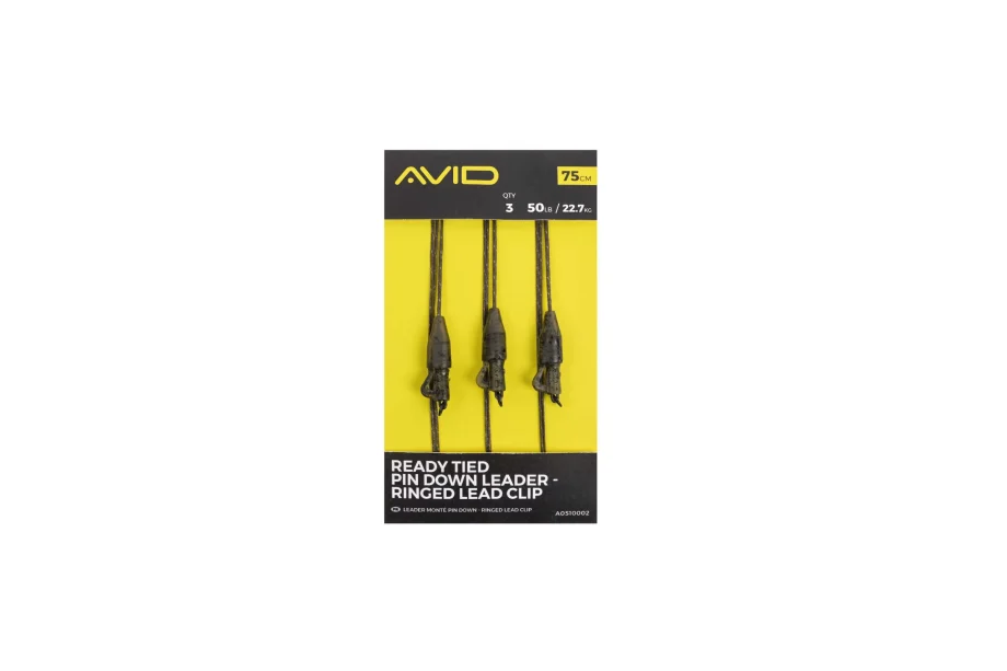 Avid Carp Ready Tied Pin Down Leader- Ringed Lead Clip - A0510002