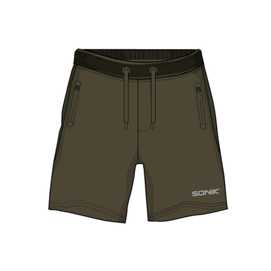 SONIK Green FLEECE SHORTS M-XXL