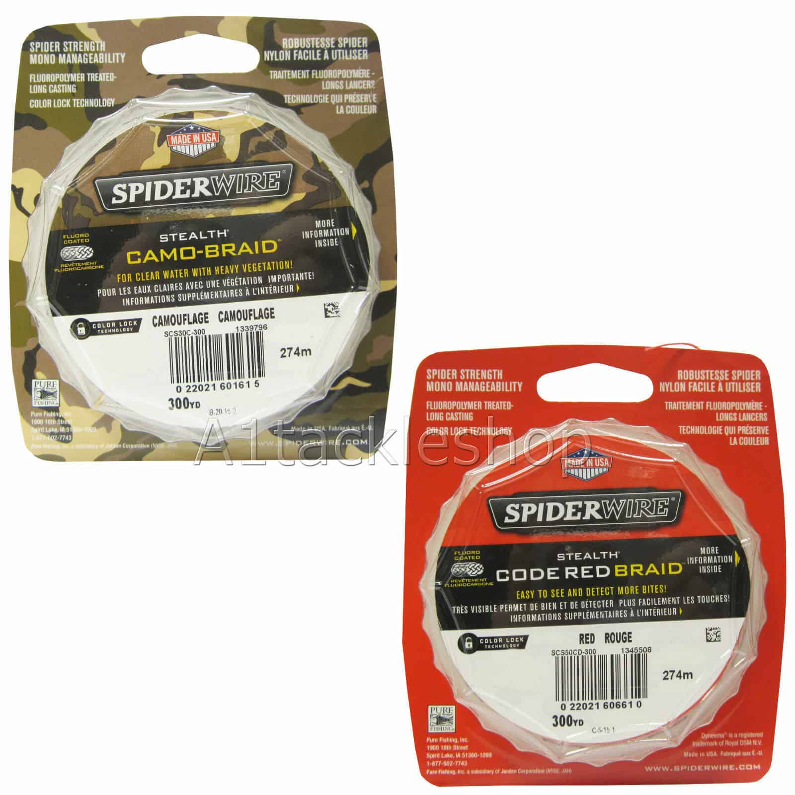Spiderwire Stealth Camo/Moss Green Fishing Braid - 300YDS - All