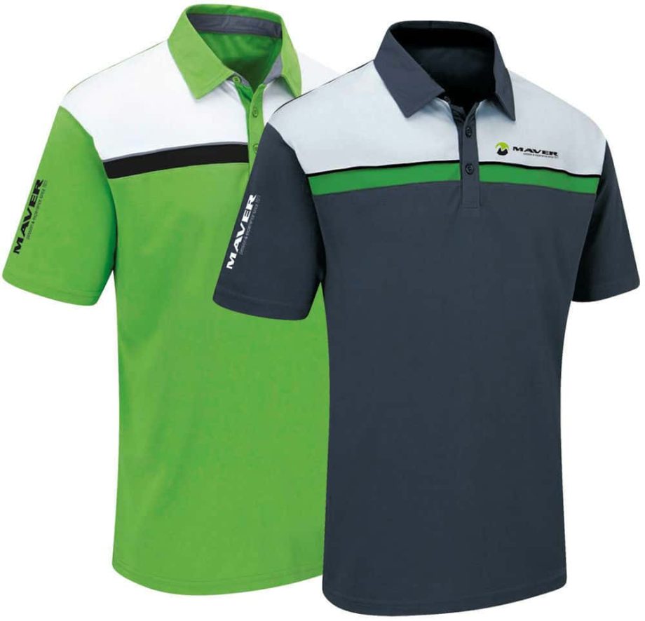 Maver  Performance Stripe Green / Grey Polo Shirts Sizes Med -Large